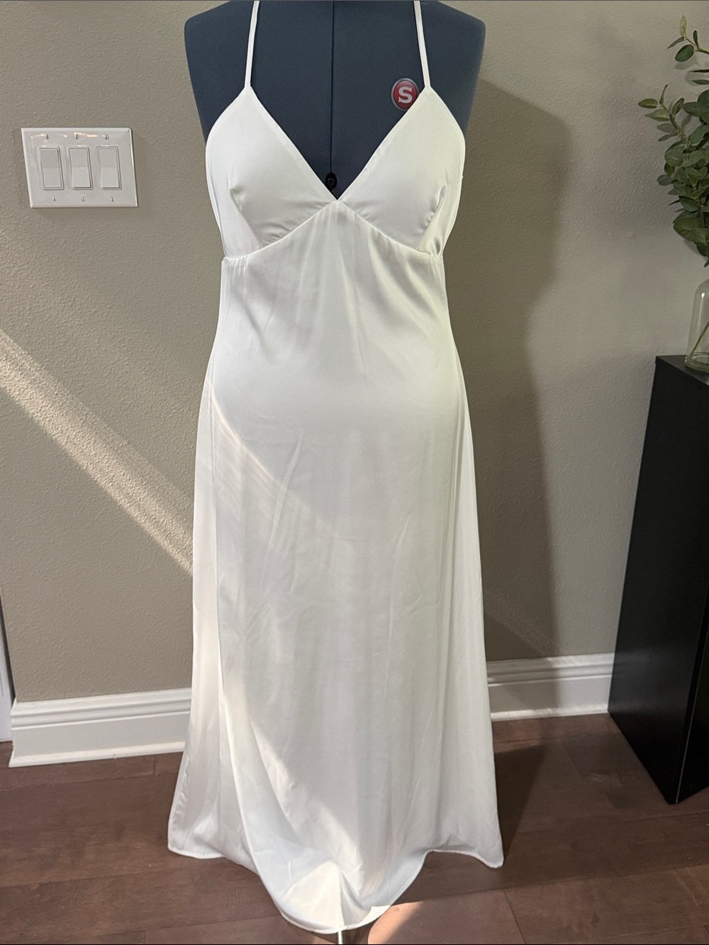 Altar'd State White Spaghetti-Strap Maxi Slip Dress